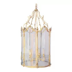 Louis XV style lantern in gilded and chased bronze with 5 …