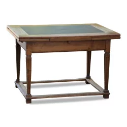 Louis XVI walnut table with slate top, legs …