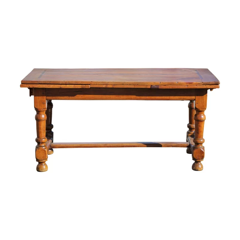 Table Louis III en noyer et plateau en bois de Chêne avec 2 - Moinat - Tables de salle à manger