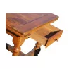 张路易三世桌子，胡桃木和橡木桌面，配有 2 个 - Moinat - 餐桌