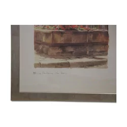Lithographie de l'aquarelle “XV. La Fontaine du bas” 1986 de …