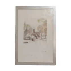 Lithograph of the watercolor “IV. The Snow Road” 1983 by …
