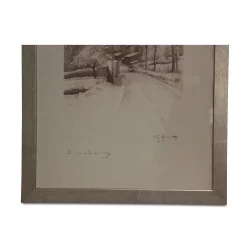 Lithograph of the watercolor “IV. The Snow Road” 1983 by …