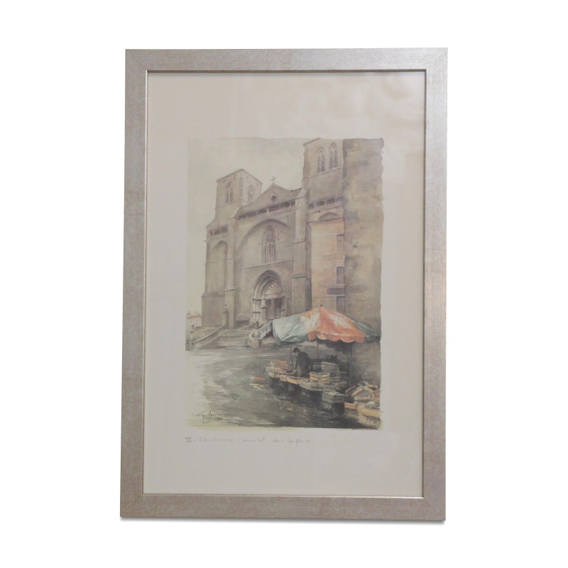 Lithograph of the watercolor “IX. The last hawker under the … - Moinat - Painting - Miscellaneous Lithograph of the watercolor “IX. The last hawker under the … - Moinat - Painting - Miscellaneous