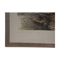 Lithograph of the watercolor “IX. The last hawker under the …