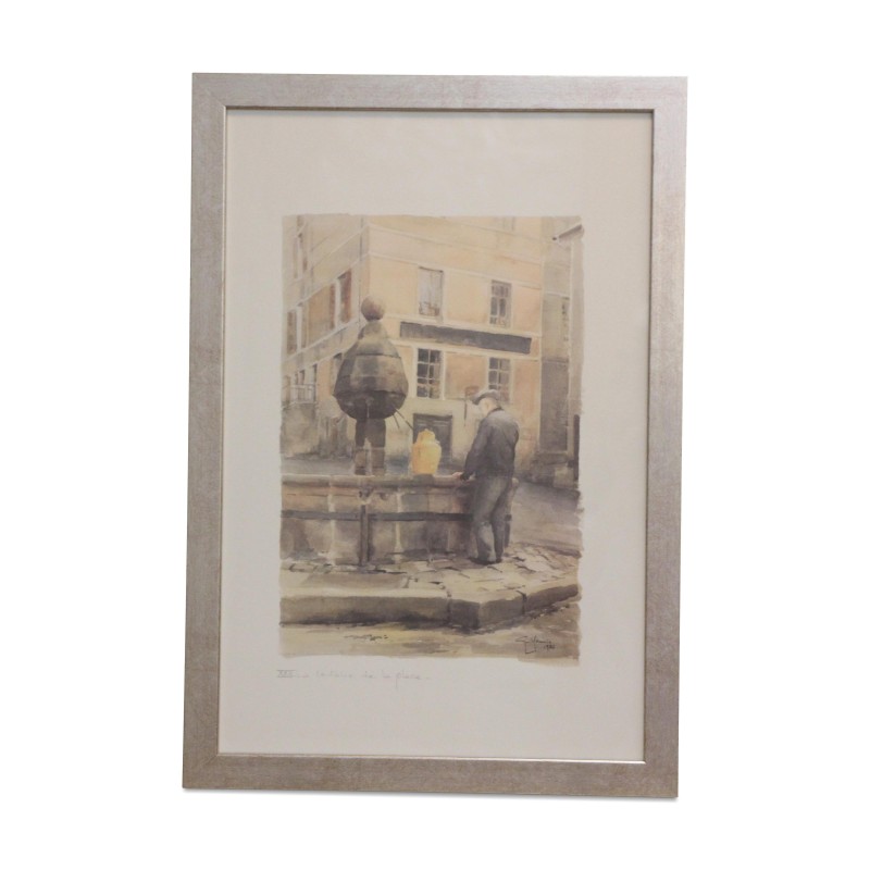 Lithographie des Aquarells „XXII. Der Brunnen auf dem Platz“… - Moinat - Gemälden - Verschieden Lithographie des Aquarells „XXII. Der Brunnen auf dem Platz“… - Moinat - Gemälden - Verschieden