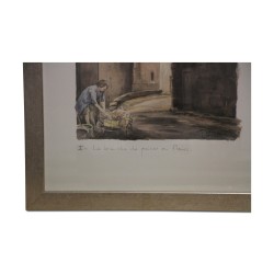 Lithographie des Aquarells „X. Der Birnenzweig in …