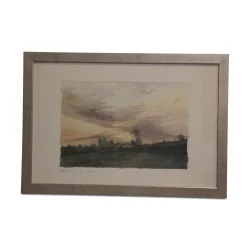 Lithograph of the watercolor “XXI. Rainy Dawn” 1985 by …
