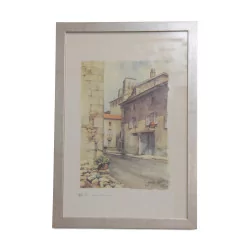 Lithograph of the watercolor “XIII. At the corner of the wall” 1985 by …