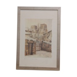 Lithograph of the watercolor “II. The pink stone wall” 1985 …