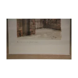 Lithographie des Aquarells „II. Die rosa Steinmauer“ 1985 …