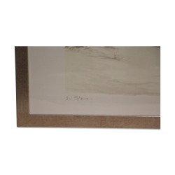 Lithograph of the watercolor \"I. Silence\" 1985 by Pierre