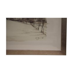 Lithograph of the watercolor \"I. Silence\" 1985 by Pierre