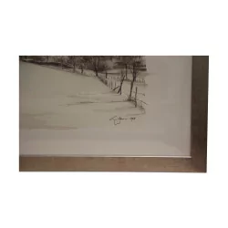 皮埃尔 1985 年水彩画《I. Silence》石版画