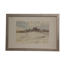 水彩画“V.天与雪之间” 1985 by …
