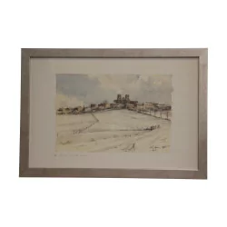 Lithograph of the watercolor “V. Between sky and snow” 1985 by …