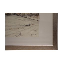 水彩画“V.天与雪之间” 1985 by …