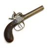 Pistolet avec crosse en bois sculpté, culasse et 2 canons … - Moinat - Accessoires de décoration