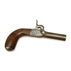 Pair of pistols with wooden stock, breech and barrel...