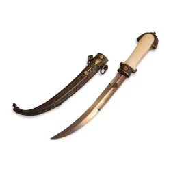 decorative dagger with engraved scabbard. W42 x H7 x D3 cm