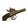 Miniaturpistole mit 2 Läufen, Verschluss guillochiert mit Verzierungen... - Moinat - Dekorationszubehör