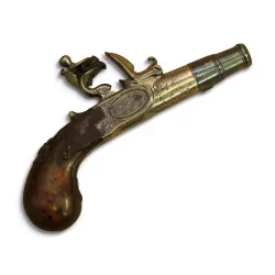 Miniature pistol with flintlock, breech and barrel …
