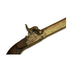 Pistol with chiseled breech and walnut stock. Hallmarked…