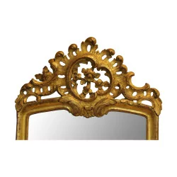 Funk mirror in carved gilded wood with openwork pediment of a …