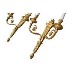 Pair of large Empire style 2-light sconces in …