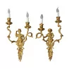Pair of large Louis XV style wall lights with 2 lights in … - Moinat - Wall lights, Sconces