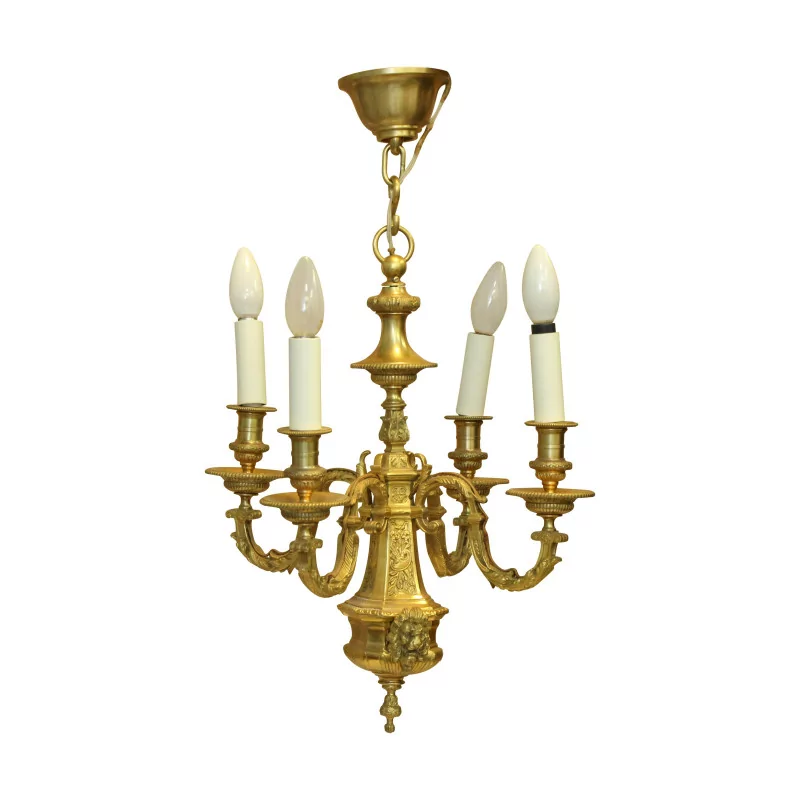 Louis XIV style “Mazarin” chandelier with 4 bronze lights … - Moinat - Chandeliers, Ceiling lamps