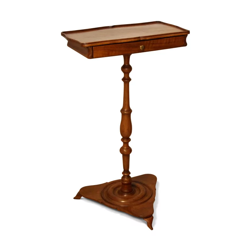 小路易十三胡桃木桌带 1 个抽屉。 ……的基础 - Moinat - End tables, Bouillotte tables, 床头桌, Pedestal tables