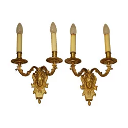 Paar „Mascaron“-Leuchter im Louis XIV-Stil mit 2 Lichtern …