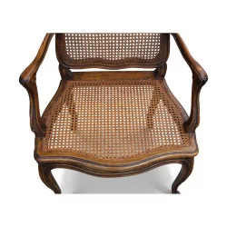 Louis XV style armchair, caned and molded.