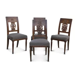 Set of 4 Directoire palmette chairs, beech, …