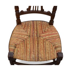 Chaise de nourrice en gerbe paillée. Hauteur d'assise 35cm.
