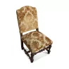 把路易十三胡桃木椅子，上面覆盖着来自……的天鹅绒织物 - Moinat - 椅子
