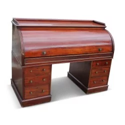 Bureau cylindrique en acajou. Angleterre, 19ème siècle.