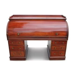 Bureau cylindrique en acajou. Angleterre, 19ème siècle.