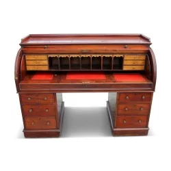 Bureau cylindrique en acajou. Angleterre, 19ème siècle.
