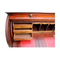 Bureau cylindrique en acajou. Angleterre, 19ème siècle.