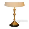 Paire de bougeoir en bronze doré montés en lampe avec … - Moinat - Lampes de table