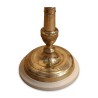 Louis-Philippe candlestick in guilloché brass mounted as a lamp - Moinat - Table lamps