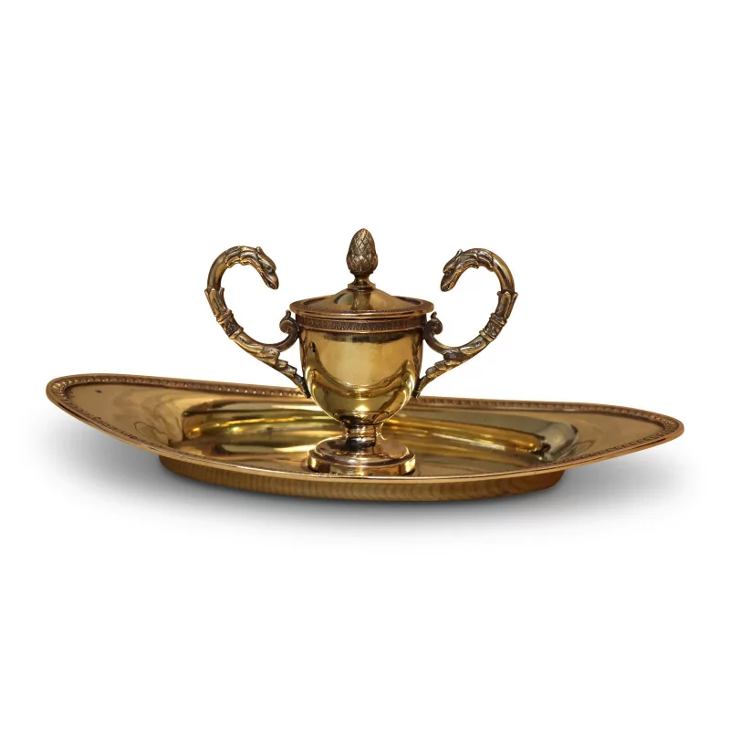 Brass inkwell. Parisian work, 20th century. - Moinat - Office accessories, Inkwells