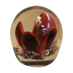 Sulfide, worked glass paperweight.