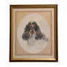 Charcoal dog painting signed lower right François DE … - Moinat - Painting - Miscellaneous