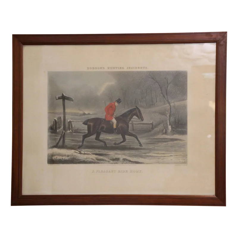 Painting of an engraving “A pleasant ride home” signed T.N.H WALSH … - Moinat - Prints, Reproductions