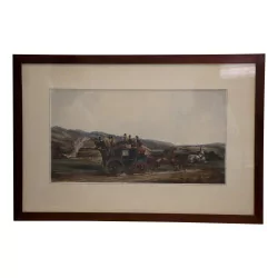 Table of an engraving “The train accident seen from the stagecoach” …