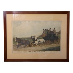 一张石版画“The Royal Mail Coach”的表格，签名为 John ......