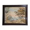 Painting of an embroidery on painted silk representing a scene … - Moinat - Painting - Miscellaneous